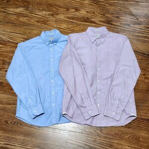 Lot of 2 J. Crew Mens Slim Fit Button Down Long Sleeve Oxford Shirts Mens Medium